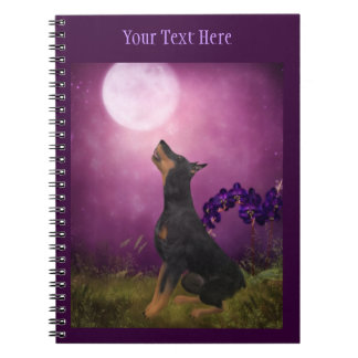 Doberman Moon Imaginaire Dog Art Carnet