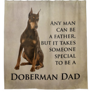 Doberman papa rideau de douche