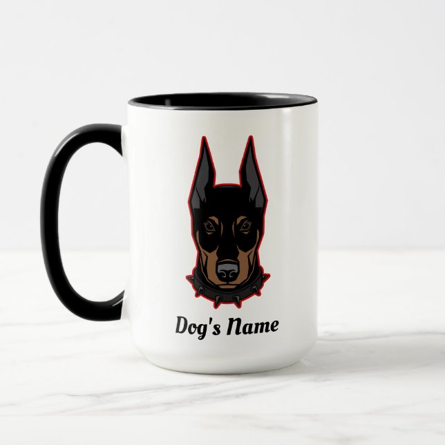 Doberman Pinscher Ajouter un nom Gift Coffee Mug (Gauche)