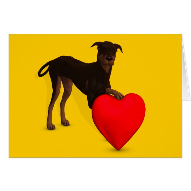 Doberman Pinscher Avec Coeur (Devant horizontal)