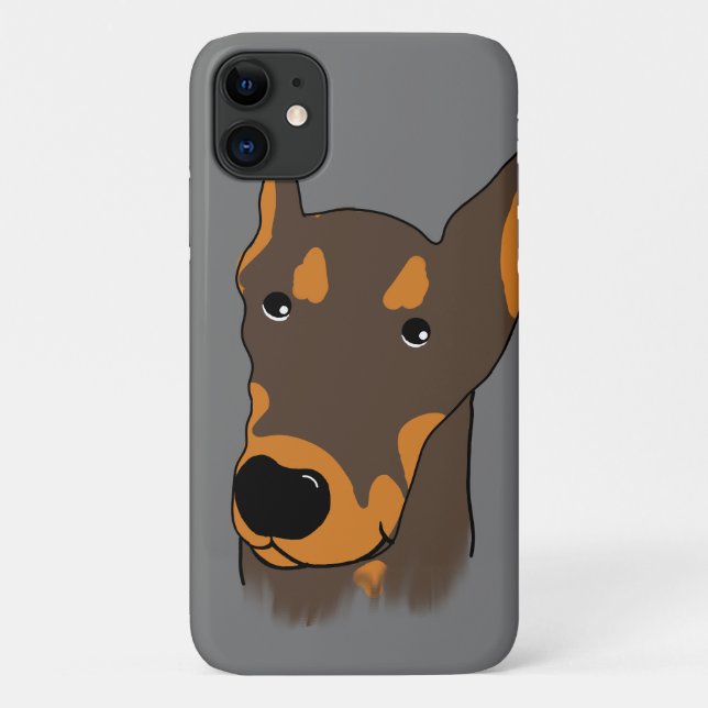 doberman pinscher Cartoon iPhone / coque ipad (Dos)