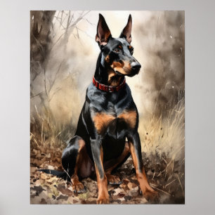 Doberman Pinscher Dog Art Imprimer Poster