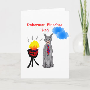 Doberman Pinscher noir - Carte Papa
