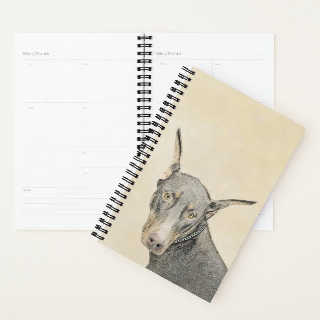 Doberman Pinscher Peinture - Art Chien original (Devant avec enveloppe)