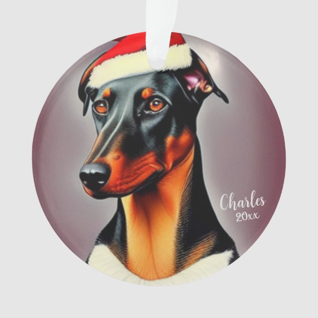 Doberman Pinscher, Père Noël Chien, Noël (devant)