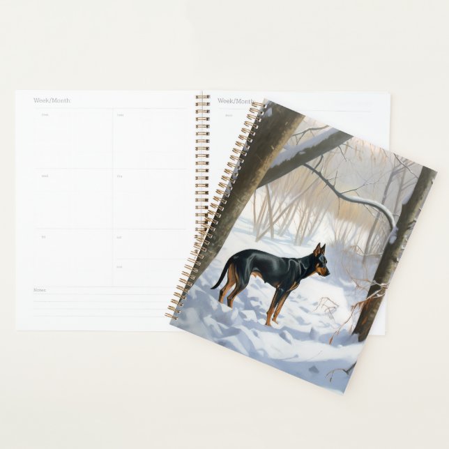 Doberman Pinscher Qu'il neige Noël (Devant avec enveloppe)