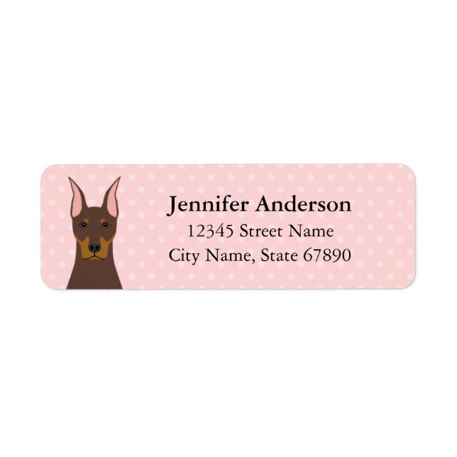 Doberman Pinscher Retourner les étiquettes d'adres (Devant)