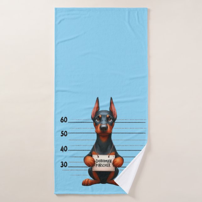 Doberman Pinscher vilain (Serviette de bain)