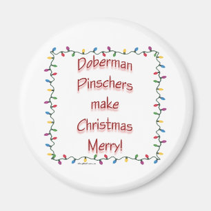 Doberman Pinschers Font Noël ... - Magnet