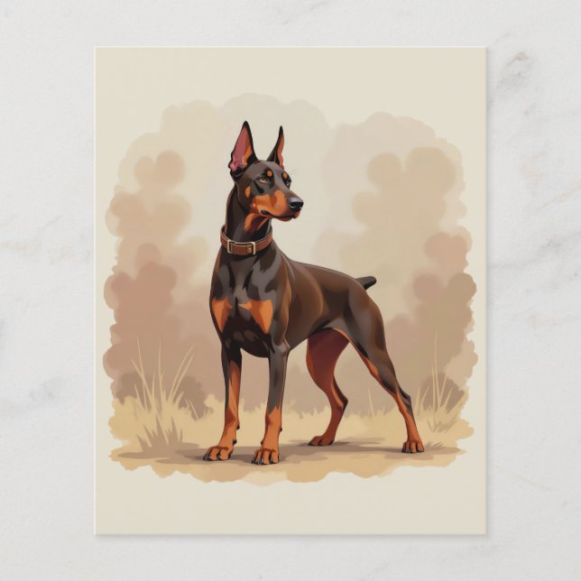 Dobermann Pinscher Chien Marron Rouille Rouge (Devant)