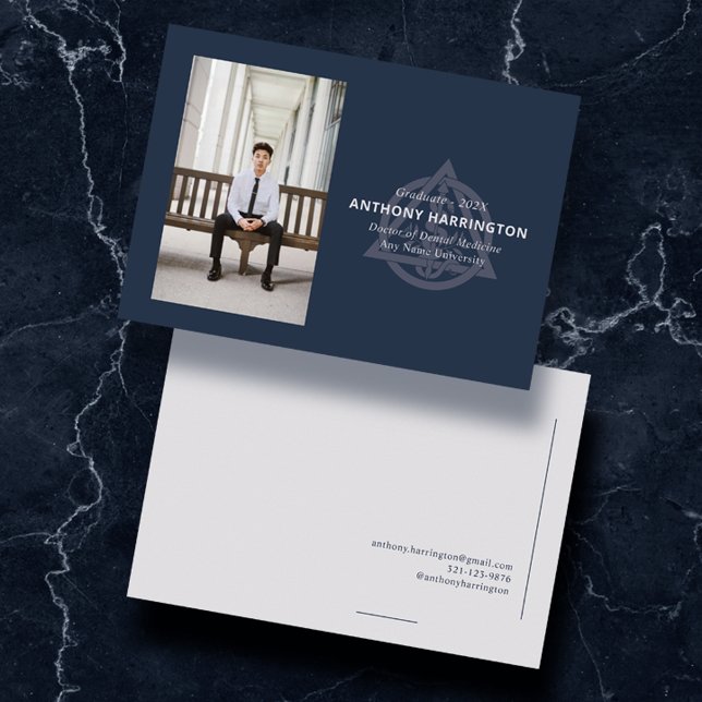 Docteur en chimie Faire-part bleu marine (Créateur téléchargé)