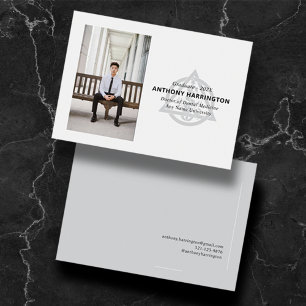 Docteur en chimie Faire-part gris noir