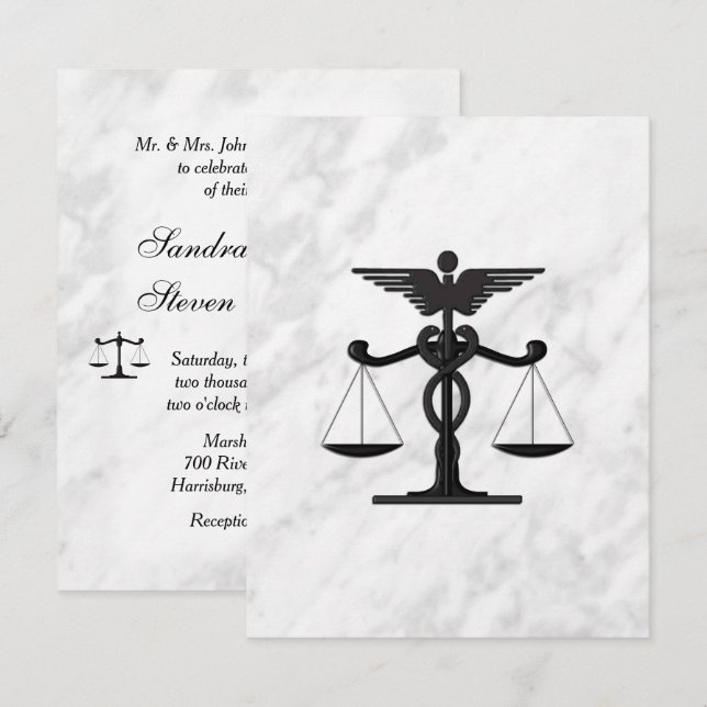 Docteur et avocat Faire-part de mariage (Devant / Derrière)
