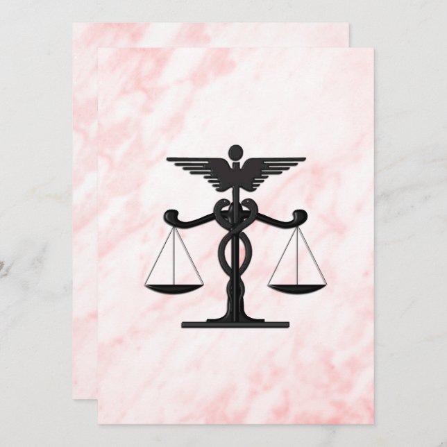 Docteur et avocat Faire-part de mariage rose (Devant / Derrière)