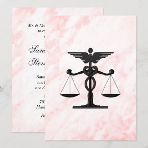 Docteur et avocat Faire-part de mariage rose