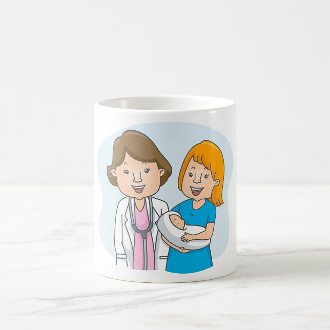 Docteur Et Nouvelle Mère Avec Un Bébé Café Mug (Créateur téléchargé)