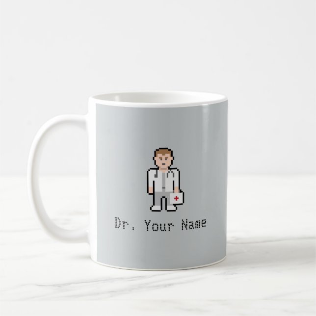 Docteur fait sur commande Mug de pixel (Gauche)