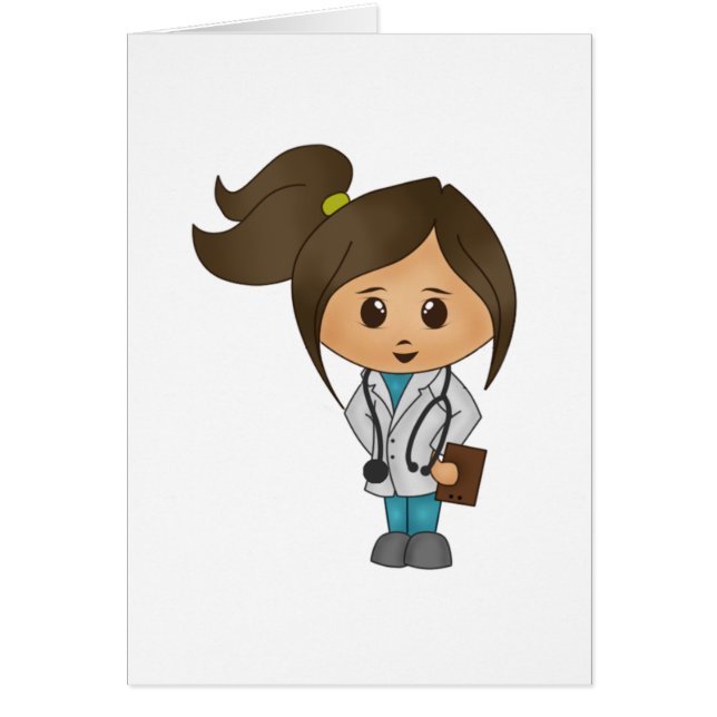 Docteur féminin mignon Card (Devant)