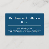 Docteur moderne et simple carte de visite
