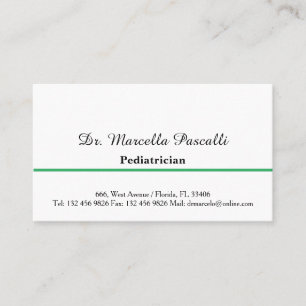 Docteur Pediatricien Carte de visite vert