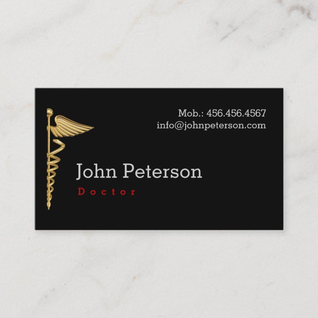 Docteur, thérapeute, ambulance, carte de médecin (Devant)