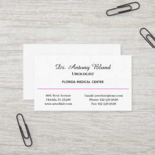 Docteur Urologiste Carte de visite rose simple