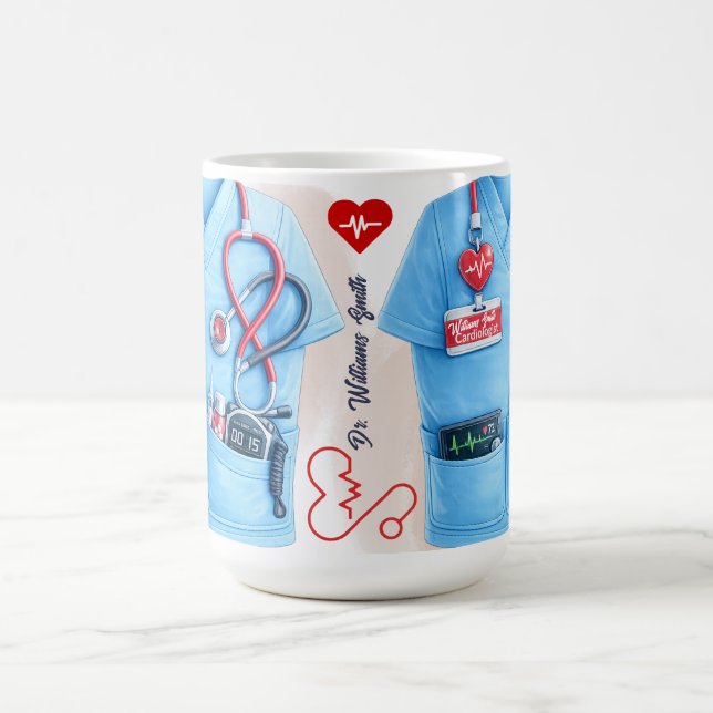 Doctor Coat Stethoscope Mug | Custom Medical Nurse (Centre)