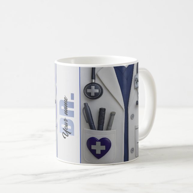 Doctor Coat Stethoscope Mug | Custom Medical Nurse (Devant droit)