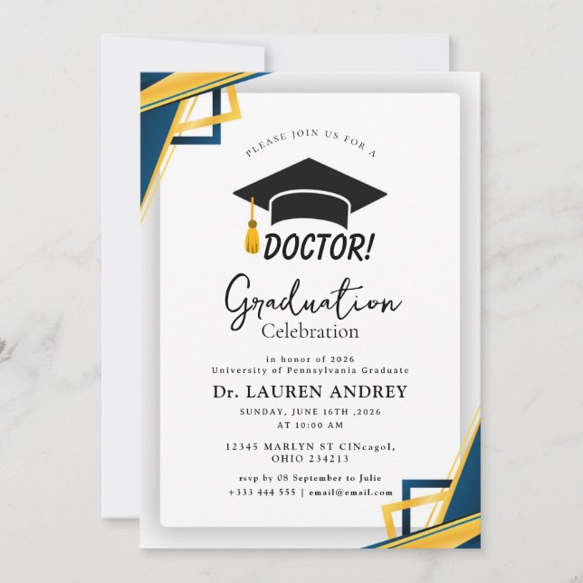 Doctor Graduation Party Invitation (Devant)