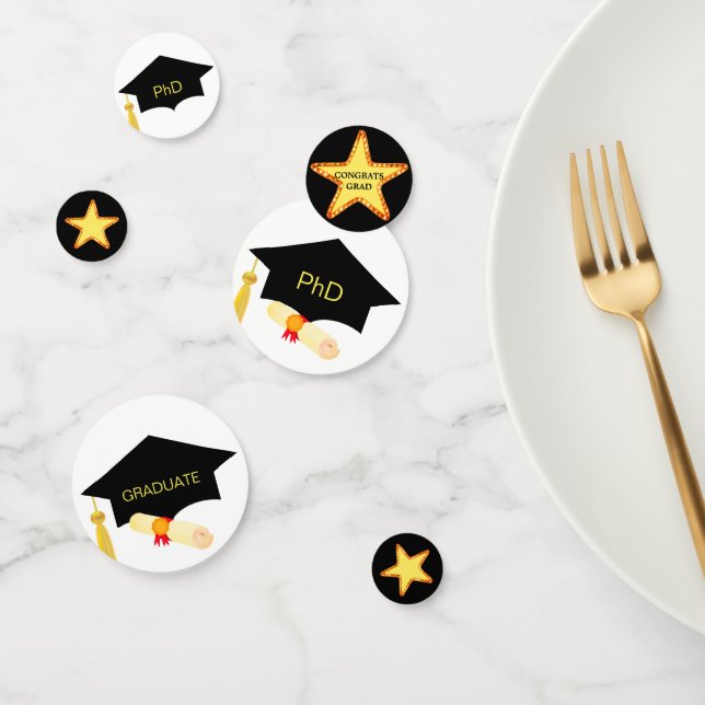 Doctorat étoiles sur Confetti noir & blanc (Groupe)