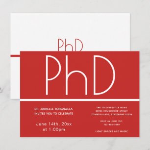 Doctorat Graduation Party Invitation