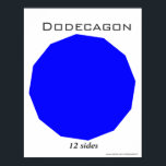 Dodecagon Poster of Polygon<br><div class="desc">Names and pictures of regular posters.Dodecagon Poster of Polygon</div>