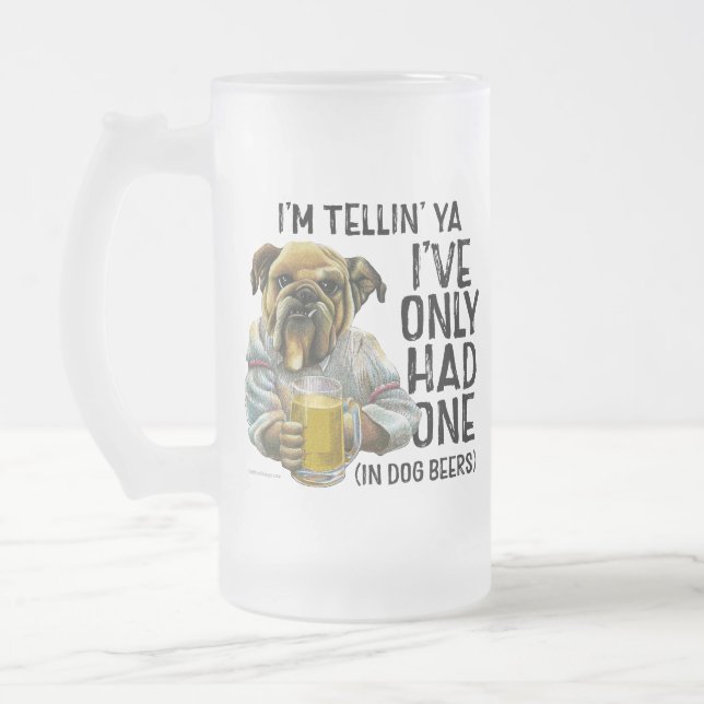 Dog Beers Frosted Glass Beer Mug (Gauche)