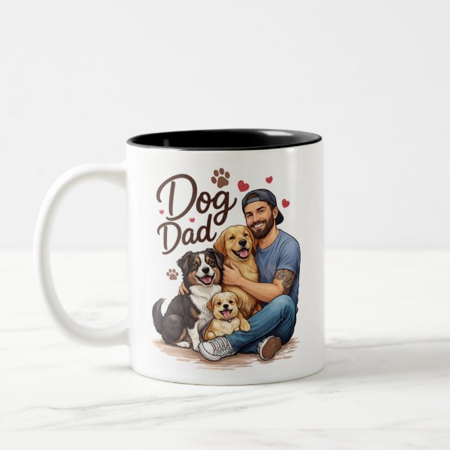 Dog Dad Life Mug – Funny Coffee Cup for Dog Owners (Gauche)