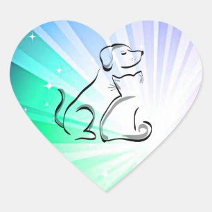 DOG et CAT dans les autocollants lumineux chatoyan