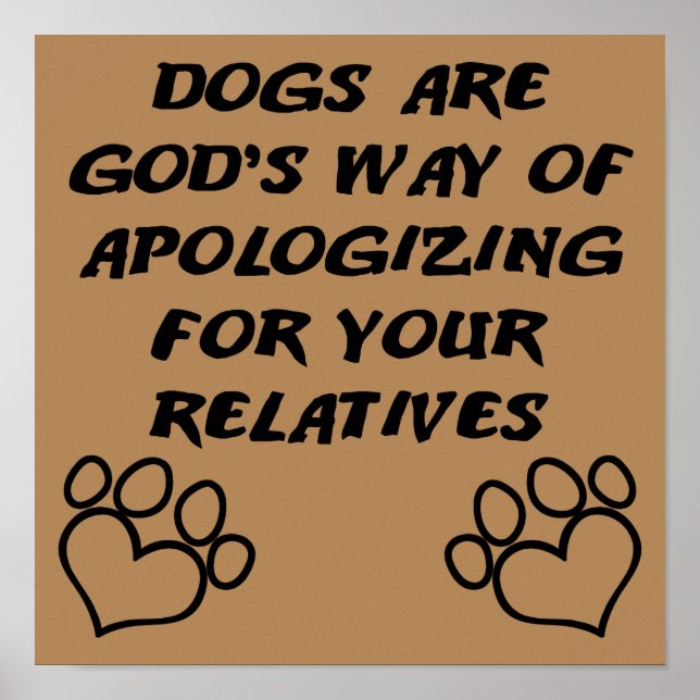 Dog Gift From God Funny Poster Sign (Devant)