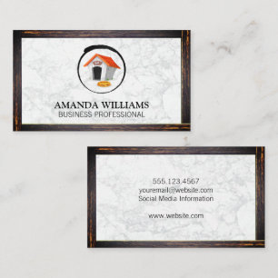 Dog House Carte de visite frontalier du bois