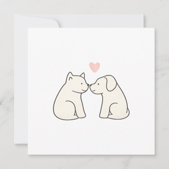 Dog Love Flat Card (Devant)