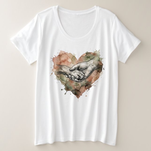 Dog Lover Human Animal Bond Watercolor Heart (Design devant)
