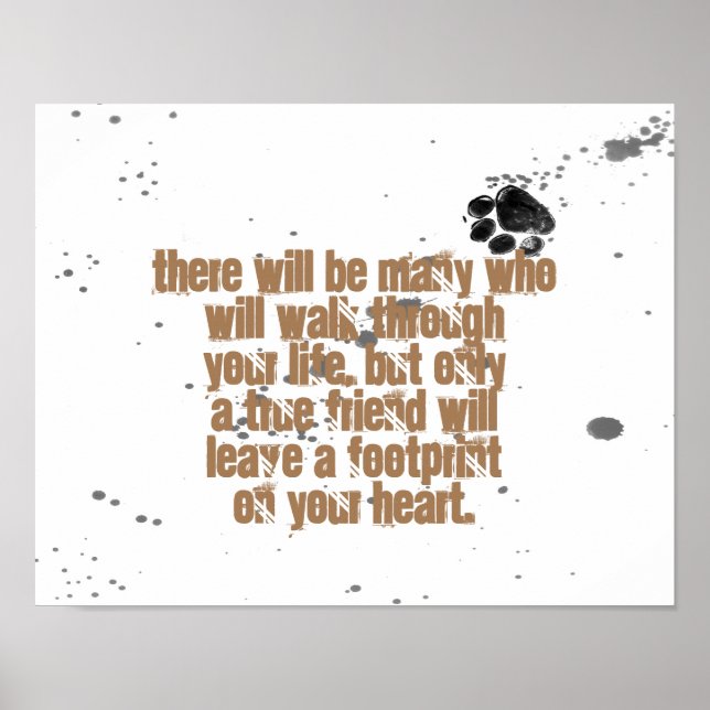 dog lovers quote poster paw print design (Devant)