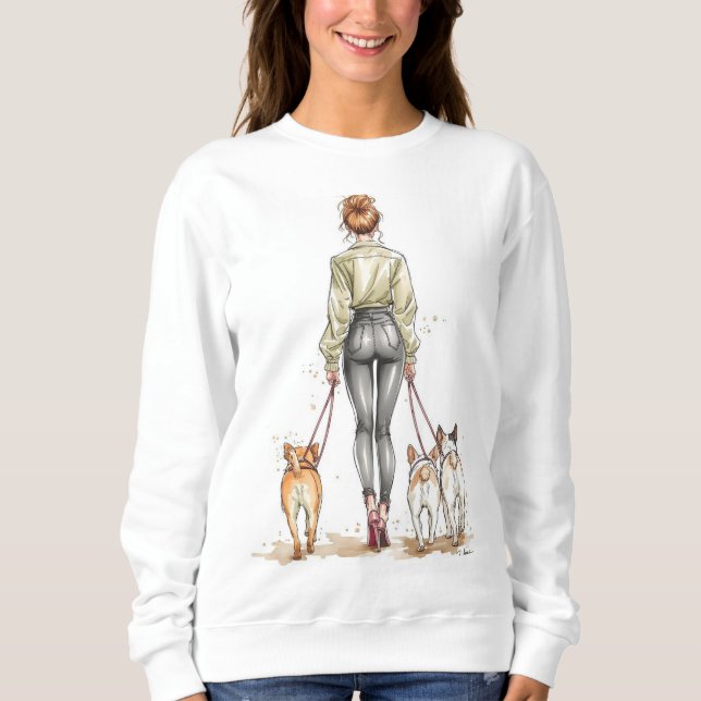 Dog Mom Girl Boss Sweatshirt | Urban Chic Dog Walk (Devant)