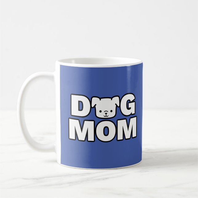 DOG MOM Mug (bleu) (Gauche)