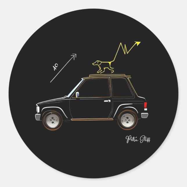 Dog on Wall Street Round Large Stickers (Devant)