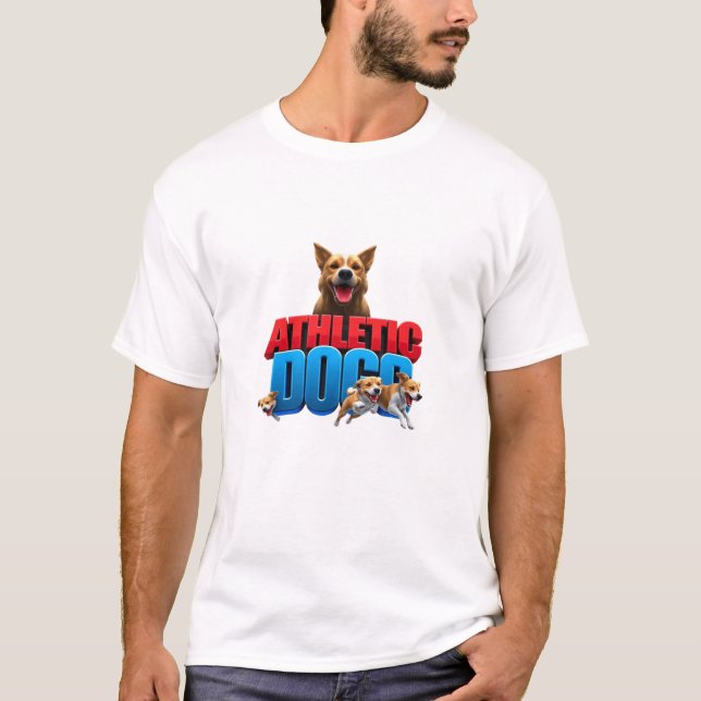 DOG T-SHIRT with adorable puppy illustrations,  (Devant)
