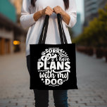 Dog Tote Bag, Funny Dog Lover Tote Bag<br><div class="desc">Ce sac fourre-tout "Désolé d'avoir des plans avec mon chien" est parfait pour les amoureux de les chiens qui veulent faire une déclaration. C'est un accessoire élégant et pratique pour transporter vos essentiels tout en présentant votre amour pour votre ami furry. Idéal pour faire du shopping, des balades à la...</div>