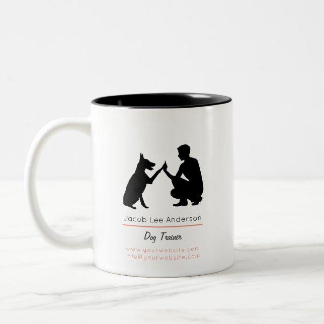Dog trainer  Two-Tone coffee mug (Gauche)