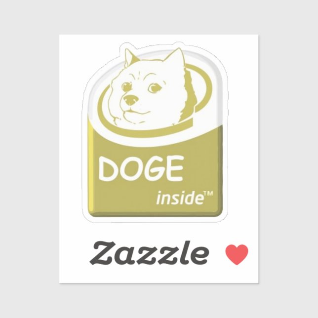 Doge autocollant intérieur. Dogecoin (Feuille)