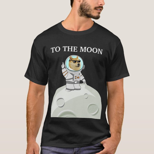 Dogecoin au T-shirt de la lune (Devant)