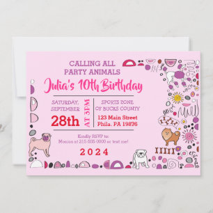 Doggy Chien Anniversaire Fête Chiot Invitation