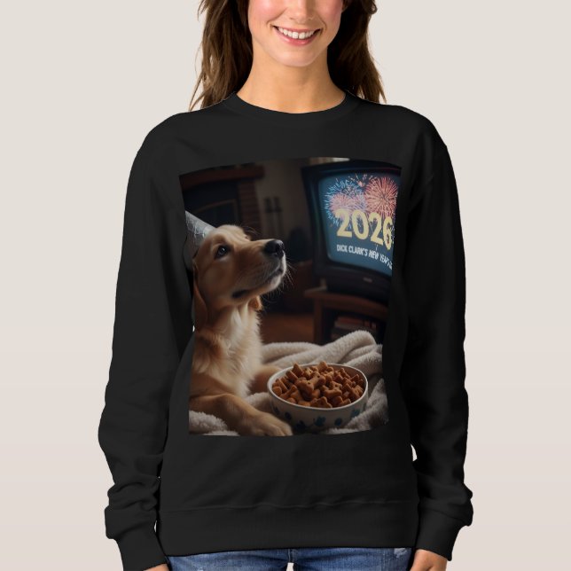 Dogs like new years too Woman's Sweat Shirt (Devant)